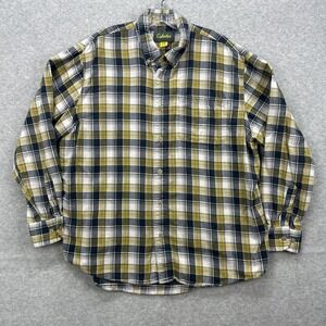 Cabelas Flannel Shirt‎ Mens XL Blue Plaid Lumberjack Hunting Cabincore Campcore